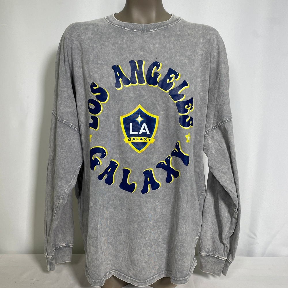 Los Angeles Galaxy MLS Gameday Couture Grey Oversized Sweatshirt Women's LARGE